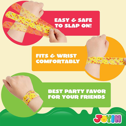 JOYIN 48 Pcs Slap Bracelets for Kids, Bulk Wristbands with Animals, Friendship, Heart, Galaxy, Party Favors, Classroom Prizes Birthday Exchanging Gifts, Goodie Bag Stuffers