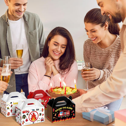 Novabright 24 Pcs Colorful Striped Party Favor Boxes Summer Pool Treat Gable Boxes with Handles Beach Stripe Gift Bags for Wedding Baby Shower Summer Pool Party Supplies