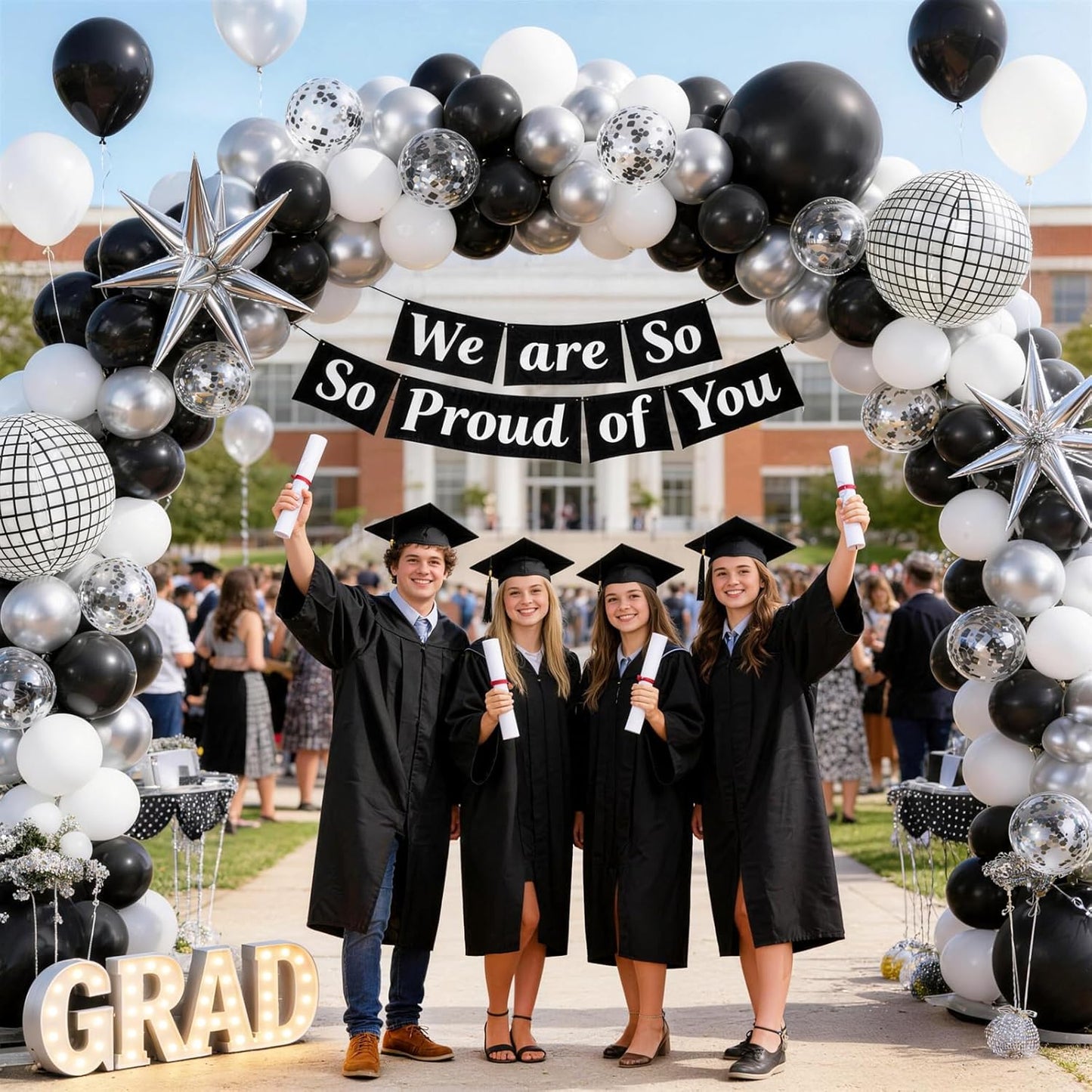 KARLURE Black and Gold Balloons Arch Kit with Black Gold Confetti Balloons for 2026 Graduation Decorations Class Grad Men Birthday Party Prom Retirement Masquerade Anniversary Party Decorations