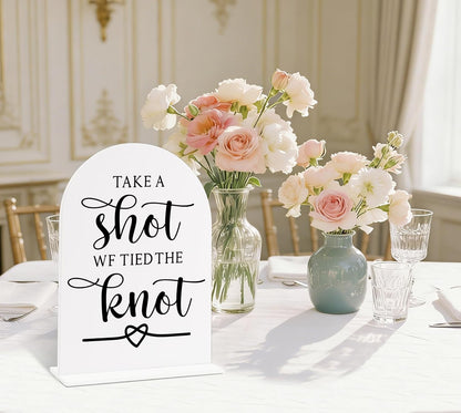 Sign Our Bible Wedding Sign, White Acrylic Wedding Guest Book Sign, Bridal Shower Decor, Elegant Arch Acrylic Table Top Signs for Reception Marriage Engagement Party Decorations