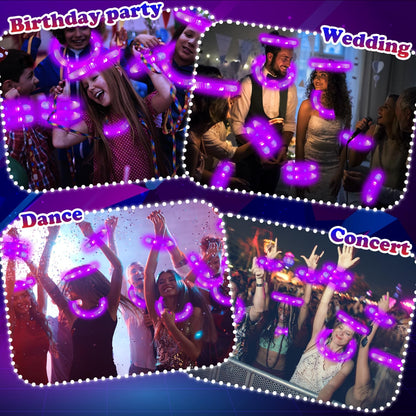 Orange Glow Sticks Party Favors Supplies for Kids 24 PCS,4th of July LED Light up Pop Tubes for Toddlers,Neon Necklaces Bracelets Accessories,Birthday Dance Party 250th Anniversary Camping Toys Gifts
