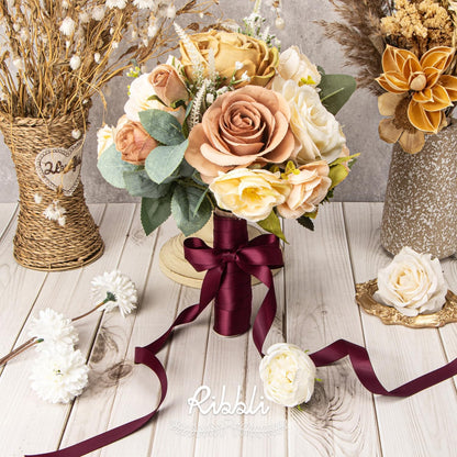 Ribbli Double Faced White Satin Ribbon,3/8” x Continuous 25 Yards,Fabric Ribbon use for Bows Bouquet,Gift Wrapping,Floral Arrangement