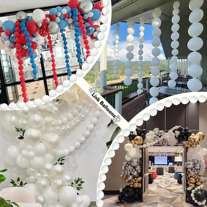 Gold Quick Link Balloons, 60PCS Linking for Balloon Wall Arch Chains, 6inch Linkable for Wedding Birthday Baby Shower Engagement Graduation Party Decorations