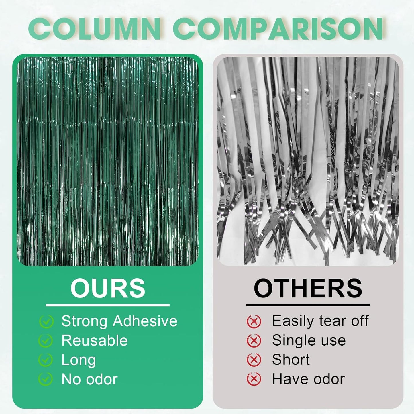 Voircoloria 3 Pack 3.3x8.2 Feet Gold Foil Fringe Backdrop Curtains, Tinsel Streamers, Fringe Backdrop for 2025 New Years Eve, Graduation, Birthday, Baby Shower, Gender Reveal, Disco Party - Colors B