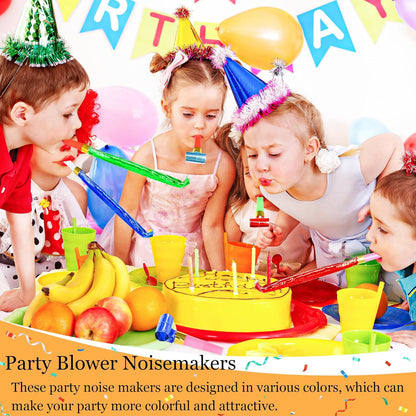 12 Pcs Party Blower Colorful Blowouts Noisemakers Birthday Blowouts Whistles for Party Favors(Colorful Paper Roll)