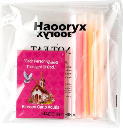 Haooryx Religious Glow Stick Bracelets Bulk - 36 Pack Lamp Bible Verse Glow Stick Bracelet with Gift Card Light up Toy for Kids VBS Sunday School Prizes Church Event Student Reward Birthday Party Gift