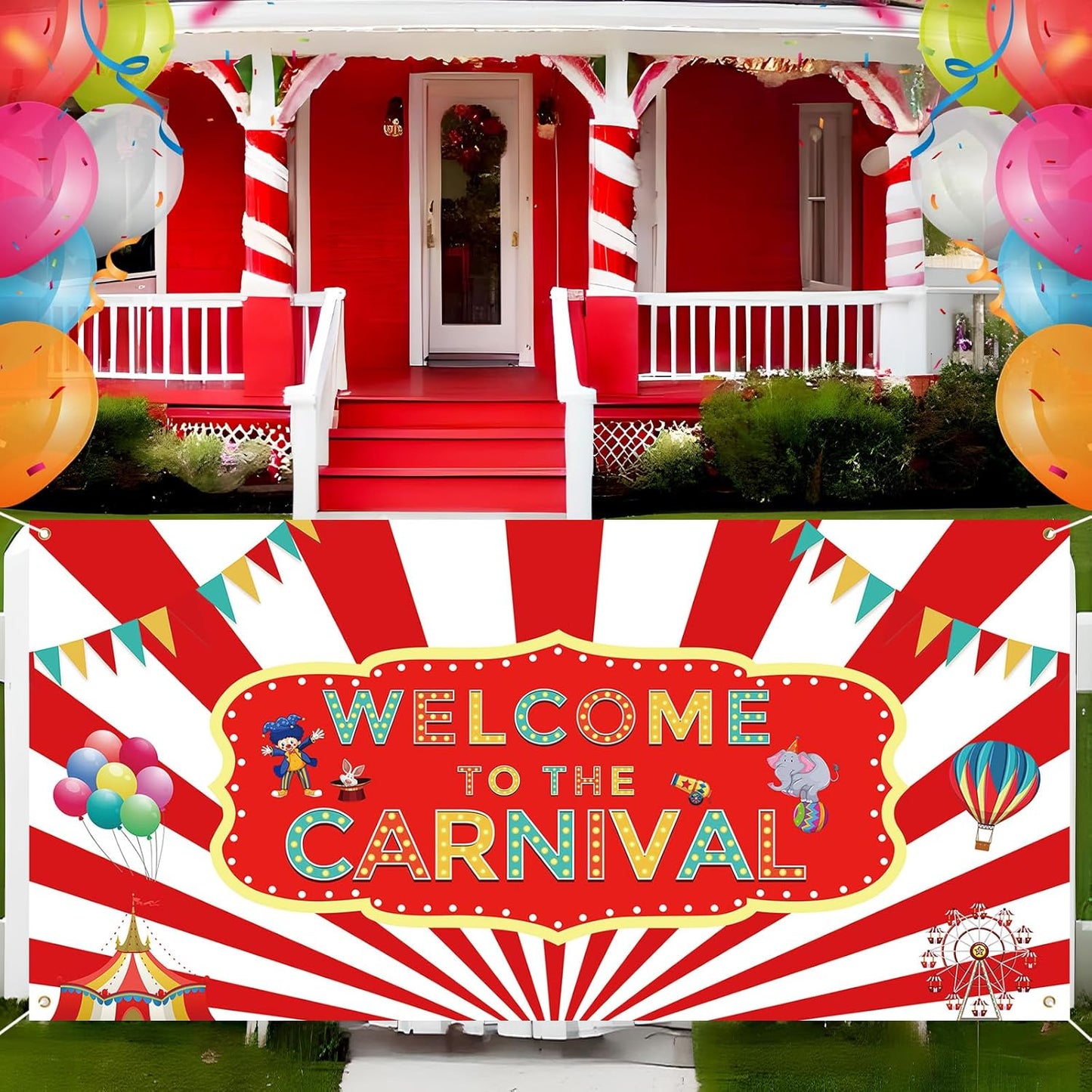 Teenyyou Welcome to the Carnival Banner Carnival Decorations Circus Party Supplies Backdrop for Circus Theme Party Decorations Birthday, 71 x 35 Inch