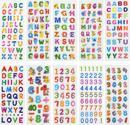 24 Sheets(500+) 3D Puffy Stickers for Toddlers Kids, Bulk Preschool Sticker Sheets for Reward, Craft, Scrapbooking Including Animal, Fruits, Dinosaurs, Fish and More