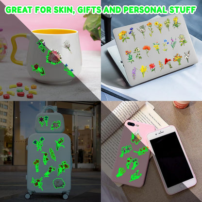96 PCS Small Wildflower Floral Pre–Cut Temporary Tattoos Birthday Party Decorations Supplies Favors Spring Flower Bouquets Decor Stickers Gifts Boys Girls Classroom School Prizes Reward (Normal)