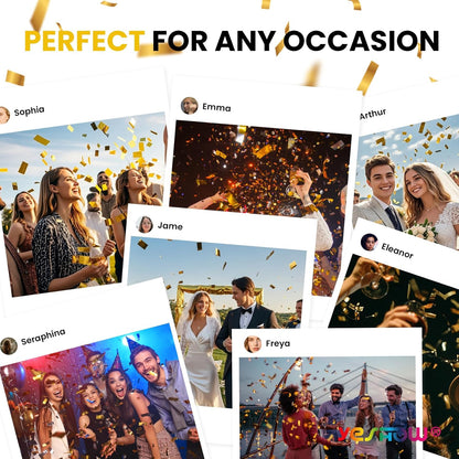 Confetti Cannon Party Poppers Gold,(6 pack) YESHOW Confetti Shooters Blaster for Birthday Graduation Wedding Christmas New Year’s Eve and Valentine's Day Any Celebrations