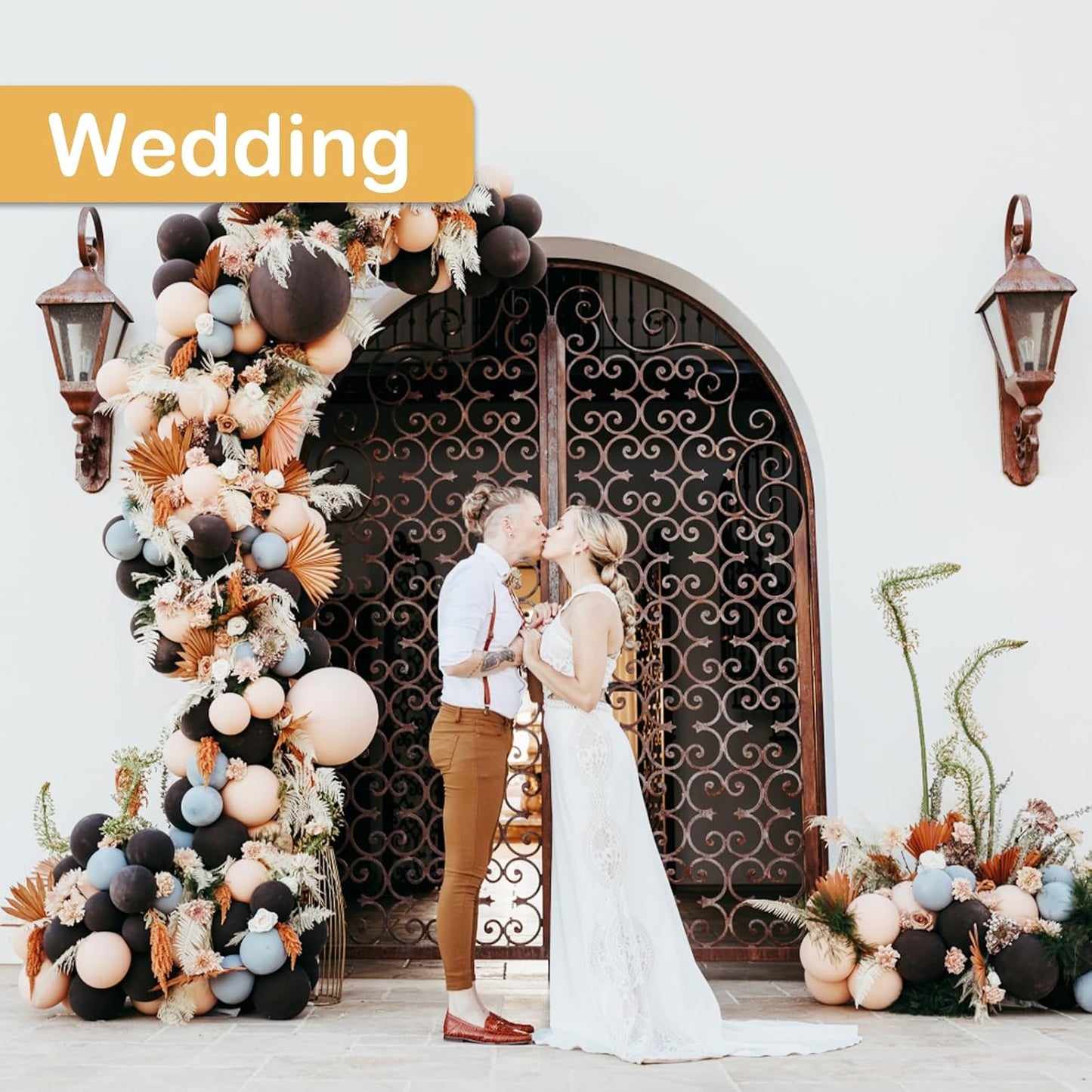 Balloon Arch Kit, Bendable 8FT and 6FT Balloon Arch Stand with Base and Manual Pump, Ballon Arch Stand Kit for Birthday Wedding Baby Shower Holiday Graduation Party Decoration(WHITE)