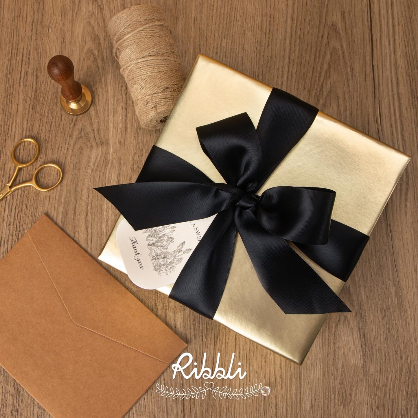 Ribbli Double Faced White Satin Ribbon,3/8” x Continuous 25 Yards,Fabric Ribbon use for Bows Bouquet,Gift Wrapping,Floral Arrangement