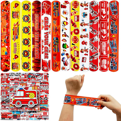 CZWXOXO 74 Pcs Racing Theme Party Favors 24 Pcs Slap Bracelets 50 Pcs Stickers Racing Birthday Party Decorations，Classroom Rewards Supplies