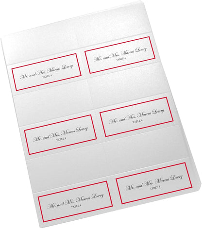 Single Line Border Printable Place Cards, Gold (Choose Color), Set of 60 (10 Sheets), Laser & Inkjet Printers - Wedding, Party, Dinner, and Special Events - Made in the USA
