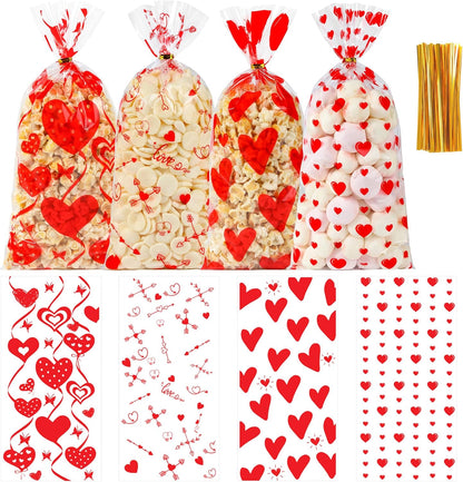 Soarvita Wildflower Cellophane Treat Bags: 50Pack Clear Plastic Floral Goodie Bags with 60 Ties for Cookies Snacks & Gift Packaging, Spring Candy Bag for Baby Bridal Shower Wedding Party Favors