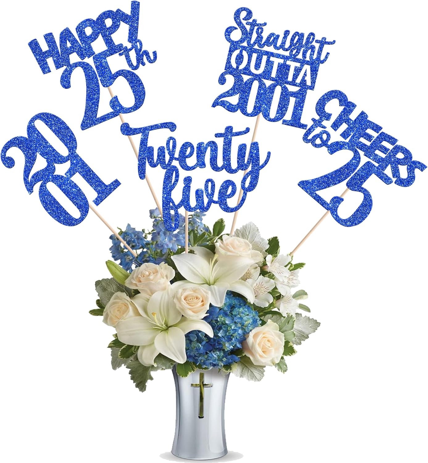15 PCS 50th Birthday Centerpiece Sticks Fifty Happy 50th Straight Outta 1976 Table Flower Centerpieces Sticks Cheers to 50 Floral Decorations for 50th Birthday Party Centerpieces Supplies Black