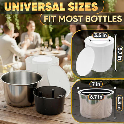 Champagne Bucket Ice Mold Wine Chiller - Ice Bucket Flower Food Grade Bucket Champagne Chiller - Beer Bucket Cooler Small Metal Bucket Ice Bucket for Parties
