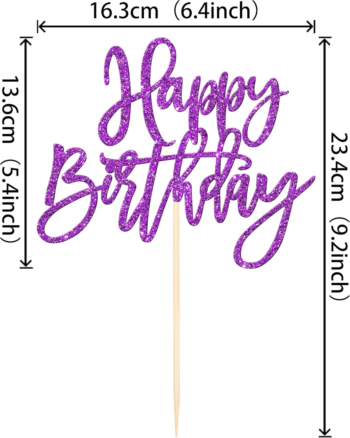 ZHUOWEISM 1 PCS Gold Happy Birthday & Anniversary Cake Topper