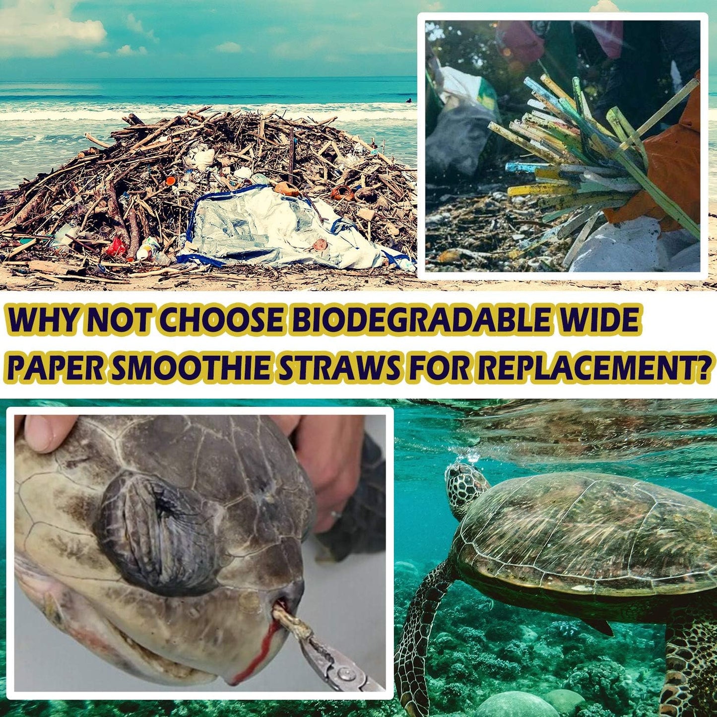 100 Pack, Extra Wide Paper Smoothie, Boba Straws - 10 mm Wide Biodegradable Straws for Bubble Tea (Tapioca, Boba Pearls), Milkshakes, Jumbo Drinks - Shower, Wedding Party Supplies Decorations