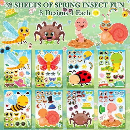 Aowplc 36 Pcs Make-A-Face Sticker Sheets Kids Party Favors Mix and Match Stickers with Dinosaurs, Mermaids, Unicorns, Horses, Farm & Sea Animals for Parties, Birthdays, Classroom Activities & Crafts