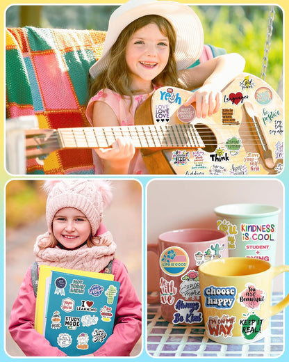 100 Pcs Cute Stickers for Kids, Waterproof Water Bottle Stickers, Vinyl Sticker Pack, Party Favors, Goodie Bag Stuffers, Treasure Box & Classroom Prizes for Elementary Students - No-Repeat