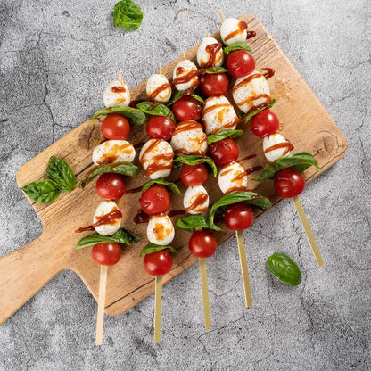 3.5 Inch Cocktail Picks, 100 Disposable Appetizer Skewers - Cylinder Top, Sturdy, Natural Bamboo Decorative Toothpicks, For Barbeques, Parties, Or Buffets