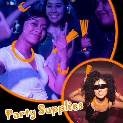 100 pk 8" Glow Sticks Bulk Party Favors, Light up Glow Necklaces & Bracelets in the Dark Party Supplies For Christmas Halloween 4th of July Birthday Neon Party (100 * Blue)