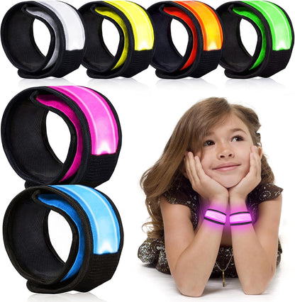 esonstyle 6 PCS LED Glow Bracelets, Night Safety Light Up Bracelets for Kids - Glow in The Dark Party Favors for Halloween, Christmas, Concerts, Festivals, Sports, Camping, Green
