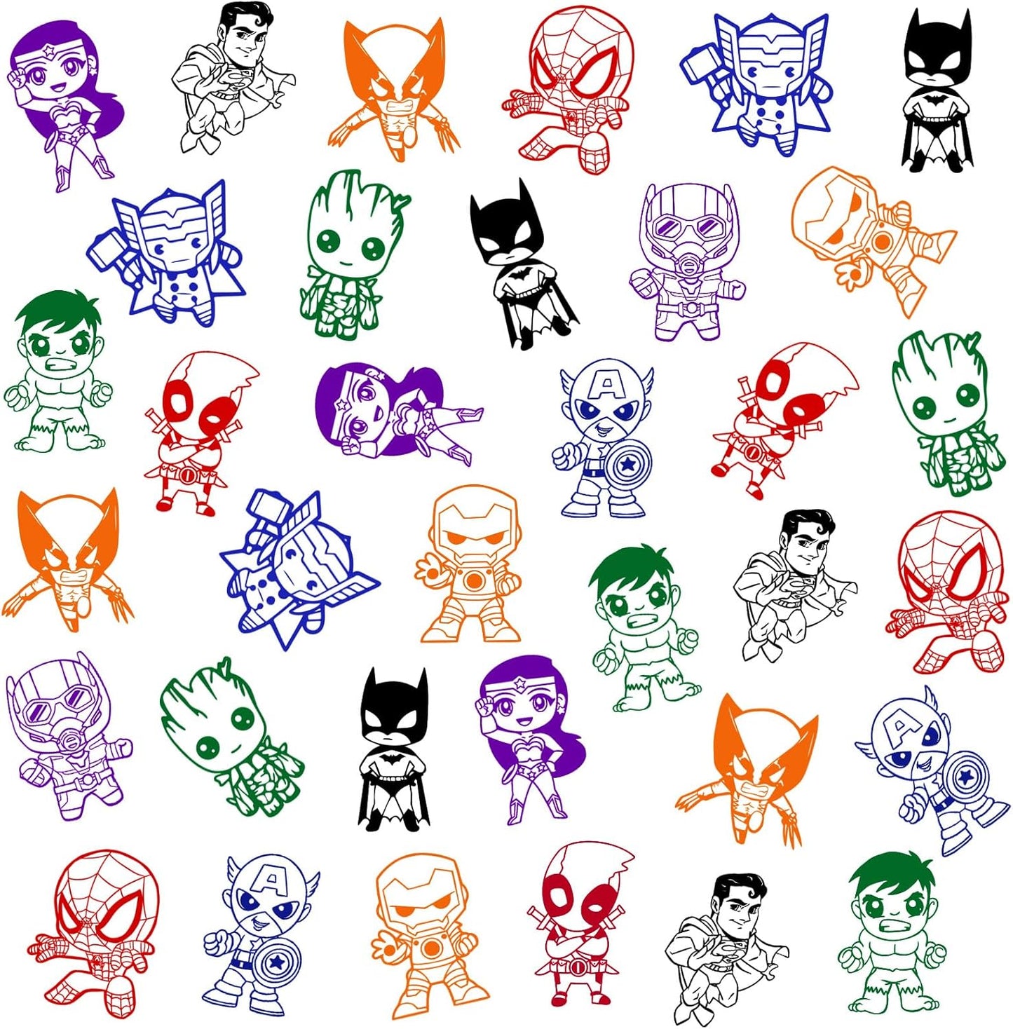 24 Pcs Superhero Themed Stampers, Superhero Birthday Party Supplies, Goody Bag Treat Bag Stuff for Superhero Birthday Party Gifts