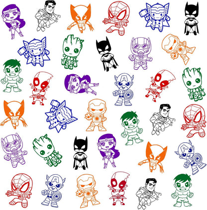 24 Pcs Superhero Themed Stampers, Superhero Birthday Party Supplies, Goody Bag Treat Bag Stuff for Superhero Birthday Party Gifts