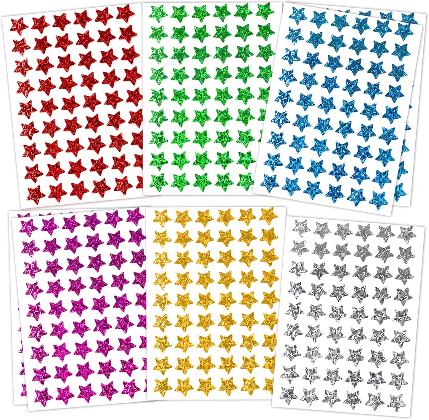 1620 Pcs Holographic Rainbow Small Star Stickers for Kids Reward, Behavior Chart, Student Planner and School Classroom Teacher Supplies, 0.6" Diameter