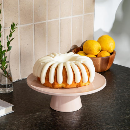 The Cake Stand – 10 Inch Gloss Ceramic Pedestal Cake Stand, Modern Footed Dessert Stand for Cakes, Cupcakes, Cookies & More (Periwinkle)
