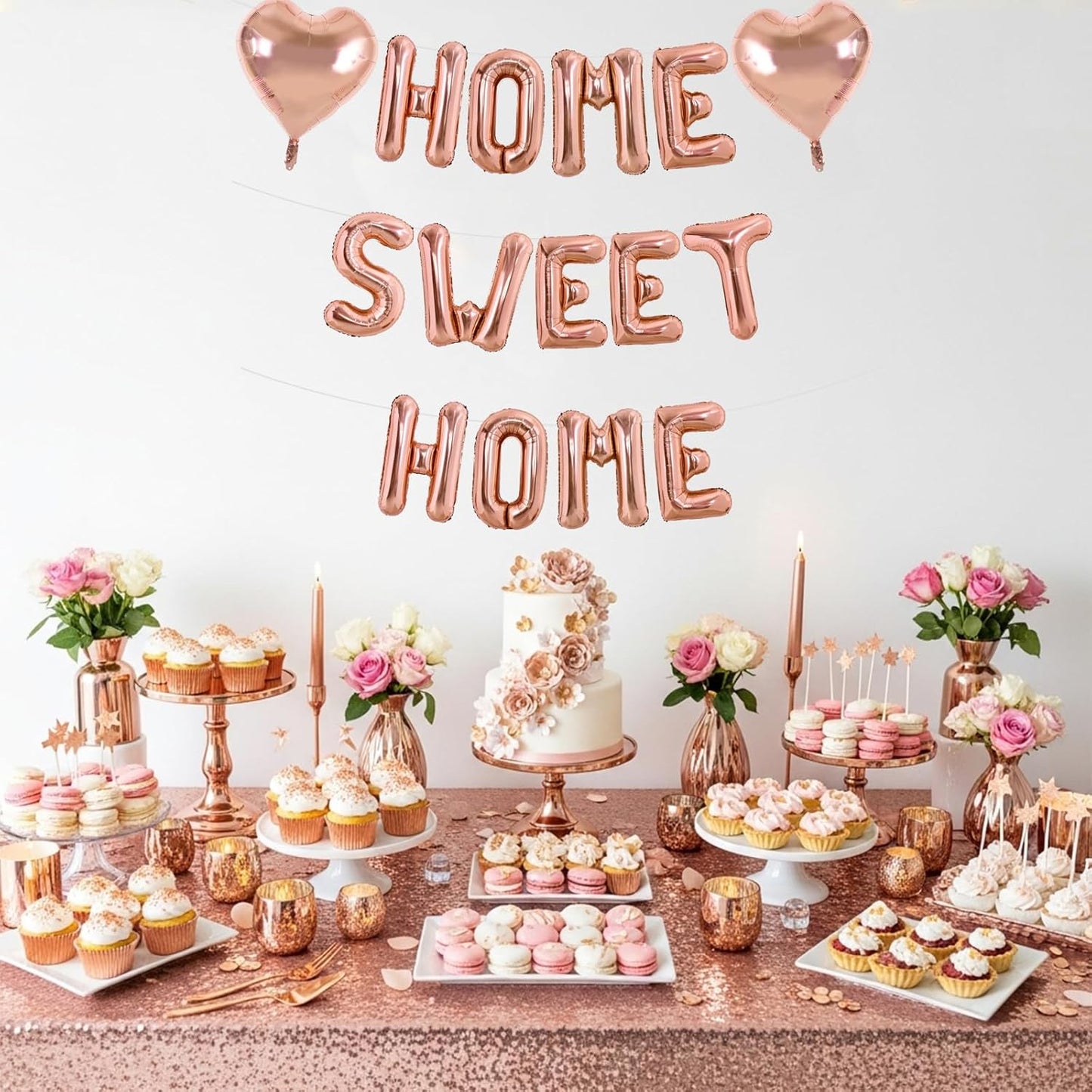 TONIFUL 16 Inch Cream White HOME SWEET HOME Letter Balloon,Decoraction for Housewarming, New Home Parties and Homecoming Celebrations,Ivory White Balloon Banner for Welcome Sign and Party Supplies