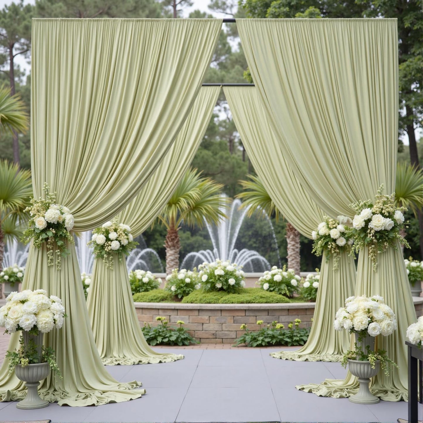 10 ft x 10 ft Wrinkle Free White Backdrop Curtains for Wedding Parties, Polyester Photography Backdrop Drapes for Birthday Parties Stage Backdrop Stand, 2 Panels 5x10FT Background Curtains
