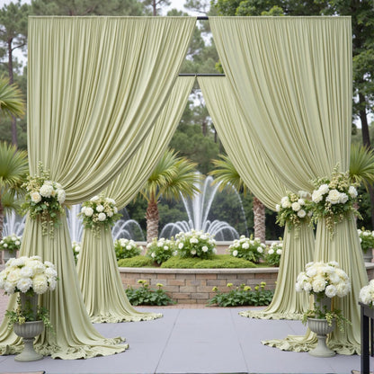10 ft x 10 ft Wrinkle Free White Backdrop Curtains for Wedding Parties, Polyester Photography Backdrop Drapes for Birthday Parties Stage Backdrop Stand, 2 Panels 5x10FT Background Curtains