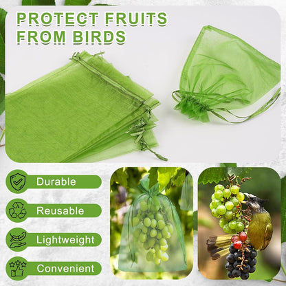 ANZNKU 50PCS Organza Bags 6x9 Large White Gift Bags for Candy Goodie Sachet Jewelry, Mesh Bag Drawstring Sheer Packaging Pouches for Wedding Favors Mother's Day Birthday Party Baby & Bridal Shower