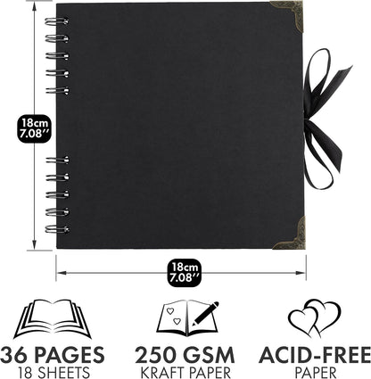 Bstorify Scrapbook Album 60 Pages (8 x 8 Inch) Brown Thick 200gsm Kraft Paper, Photo Album Scrapbook, Memory Book - Ideal for Your Scrapbooking Albums Art & Craft Projects