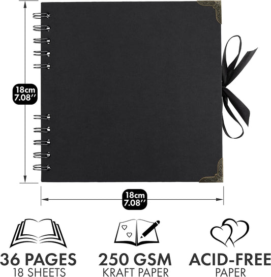 Bstorify Scrapbook Album 60 Pages (8 x 8 Inch) Brown Thick 200gsm Kraft Paper, Photo Album Scrapbook, Memory Book - Ideal for Your Scrapbooking Albums Art & Craft Projects