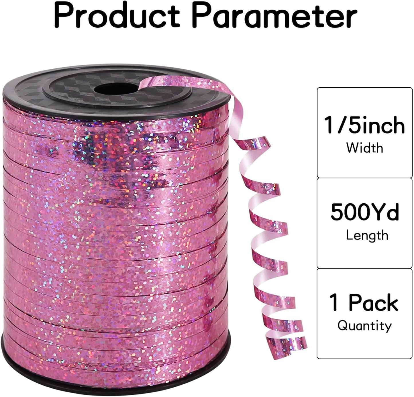 BEISHIDA 500 Yards Red Ribbon Crimped Curling, Balloon String Shiny Metallic Roll for Gift Wrapping Ribbon for Birthday Valentines Day Wedding Mother's Day Party Decorations