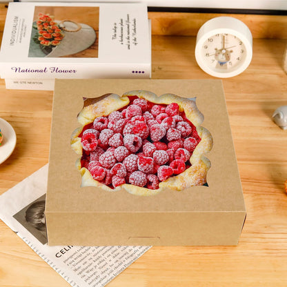 NPLUX 30 Pack Pie Boxes with Window 10x10x3 in Bakery Boxes Perfect for Pies, Cheesecake, Cookies, Muffins and Chocolate Covered Strawberries (White)