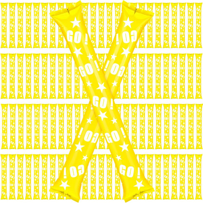 Hungdao 100 Pcs Thunder Sticks Spirit Boom Sticks Cheerleading Football Noise Makers Inflatable Noisemakers for Party Dance Basketball Sporting Event