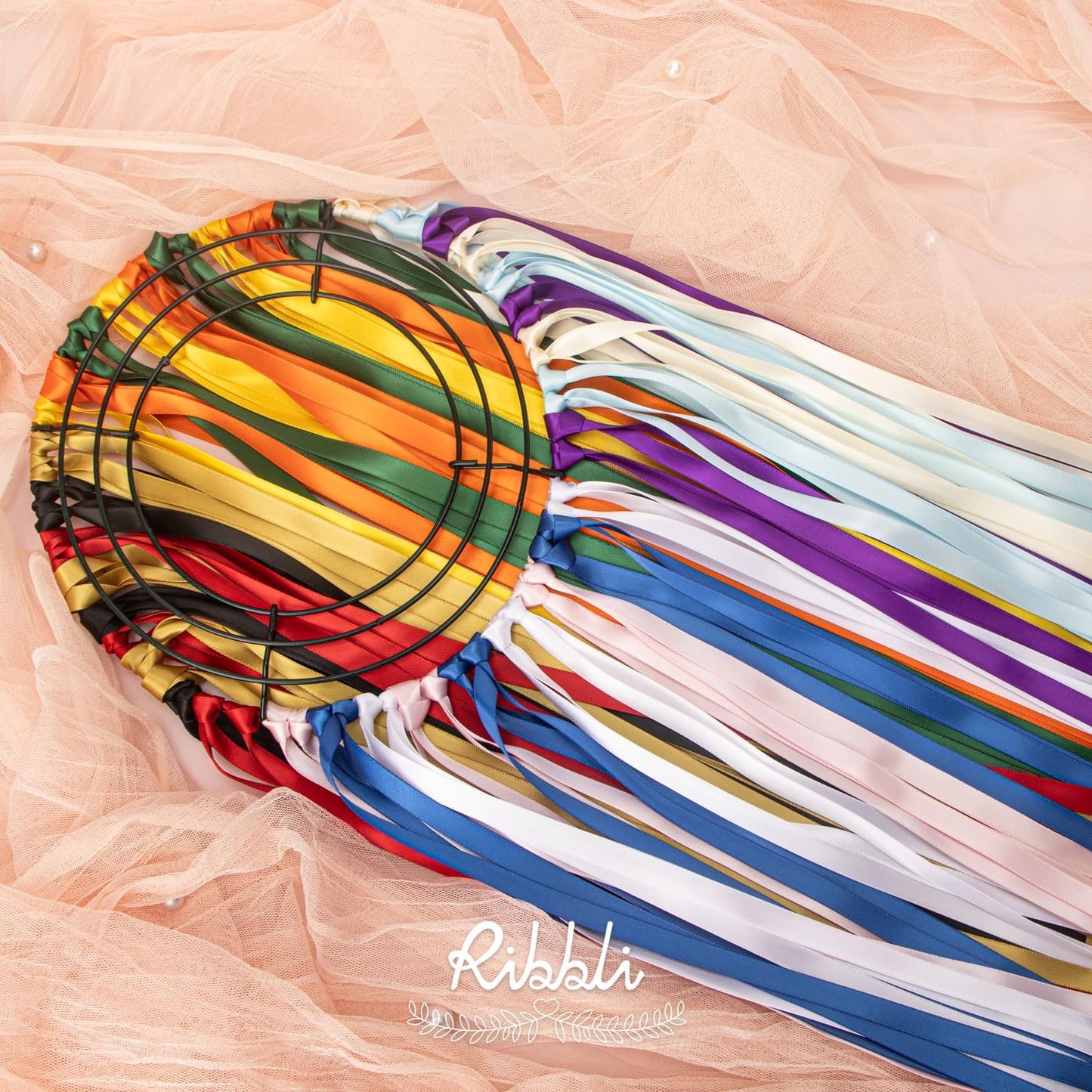 Ribbli Double Faced White Satin Ribbon,3/8” x Continuous 25 Yards,Fabric Ribbon use for Bows Bouquet,Gift Wrapping,Floral Arrangement