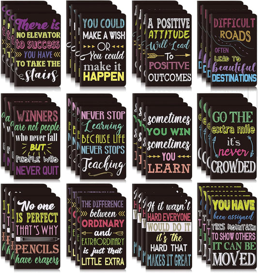 Outus 24 Pieces Mini Inspirational Notepads Motivational Small Pocket Journal Notebook Inspiring Note Pads Gift for School Office Travel Coworkers Supplies, 12 Styles (Simple Style)