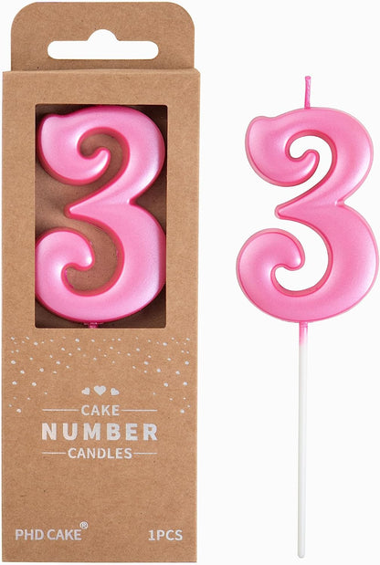 PHD CAKE 2.76 Inch Elegant Gold 1 Number Birthday Candles, Gold Number Candles, Cake Number Candles, Party Celebration