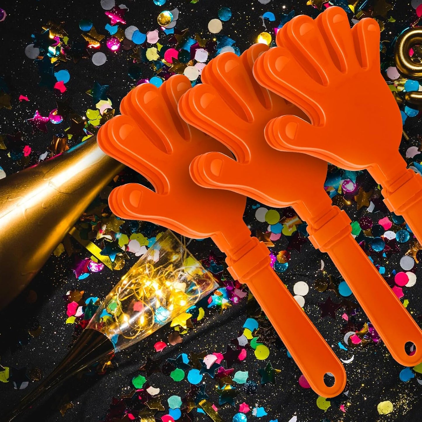 12 Pcs Hand Clappers Noisemakers 7.5 Inch Clappers Noisemakers Plastic Hand Clappers for Birthdays Game Football Sporting Events Cheers Supplies Dance Basketball Football Noisemakers(Yellow)