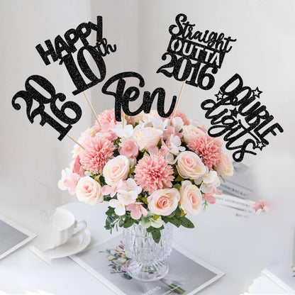 15 PCS 50th Birthday Centerpiece Sticks Fifty Happy 50th Straight Outta 1976 Table Flower Centerpieces Sticks Cheers to 50 Floral Decorations for 50th Birthday Party Centerpieces Supplies Black