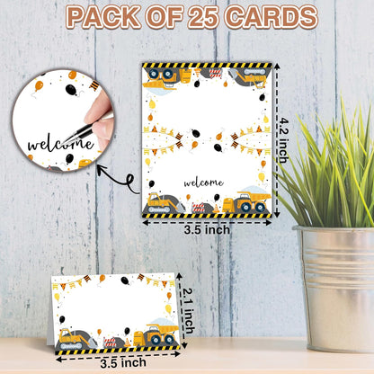 Dinosaur Table Place Cards - 25PCS Tent Cards - Tropical Dino Themed Food Lables - Name Place Cards for Table Setting - Name Cards for Birthday Party Baby Shower - Scored for Easy Folding -10