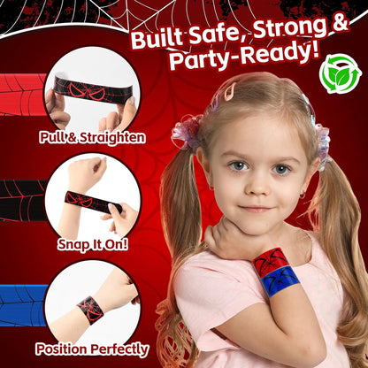 Cartoon Animation Slap Wristband, 24 Pack - Birthday Party Supplies, Cartoon Theme Bracelets Goodie Bag Fillers for Birthday & Theme Parties
