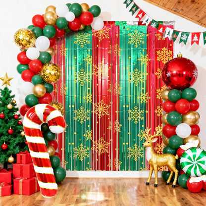 4 Packs Silver Foil Fringe Curtain, Silver Glitter Metallic Tinsel Backdrop for Birthday, Wedding, Baby Shower, Bachelorette, 70s 80s 90s Theme Disco Party, Iridescent Party Decorations Supplies
