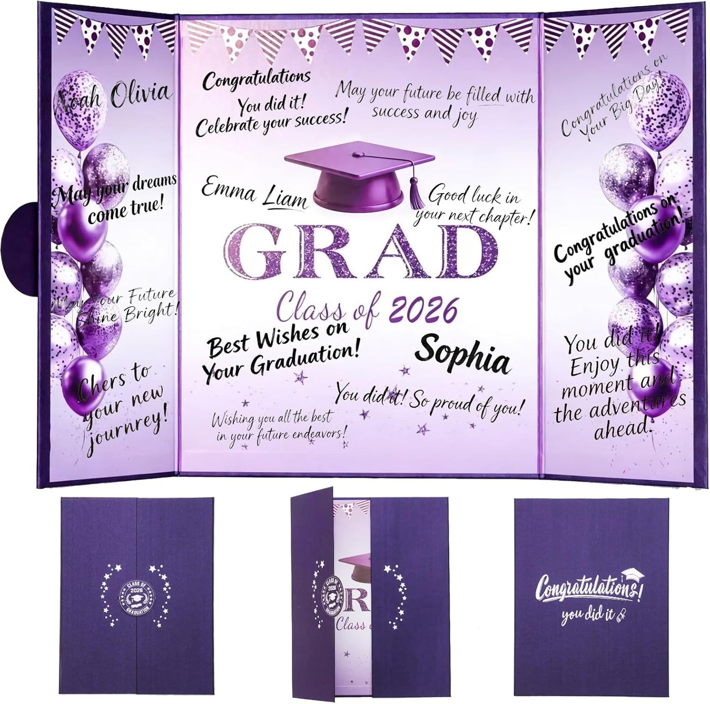 Green Graduation Party Decorations Class of 2026 - Extra Large 22" x 14" Graduation Guest Book to Sign Signature Board for Graduation Gifts Congrats Grad Party Favors Supplies Decor Keepsake